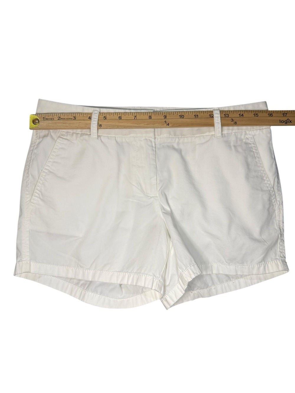 J. Crew Size 4 Broken-In Chino Shorts White 100% Cotton Women's Casual Summer - Picture 7 of 8